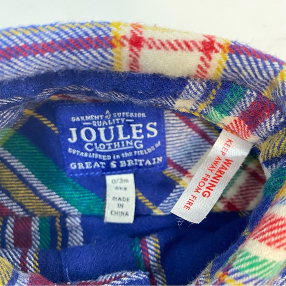 Baby Joules Plaid Flannel Hamish Shirt Navy Blue Tartan 0-3 Months - Picture 3 of 9
